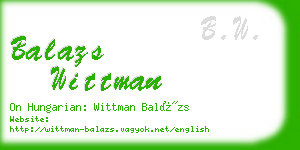 balazs wittman business card